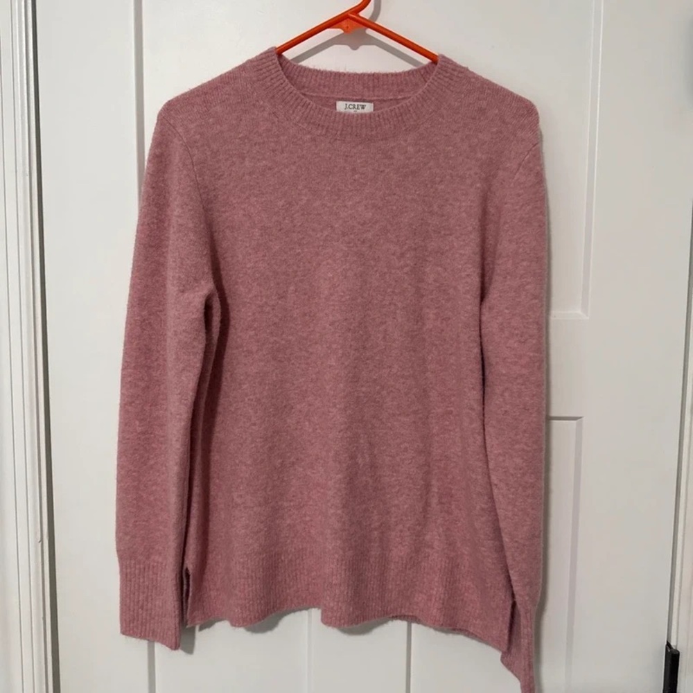 J. Crew Dusty Rose Crewneck Cashmere Blend Sweater - Picture 1 of 2